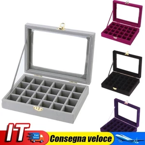24 Grid Ring Ear Studs Foam Box Pack Show Collection Jewel Case - Afbeelding 1 van 15
