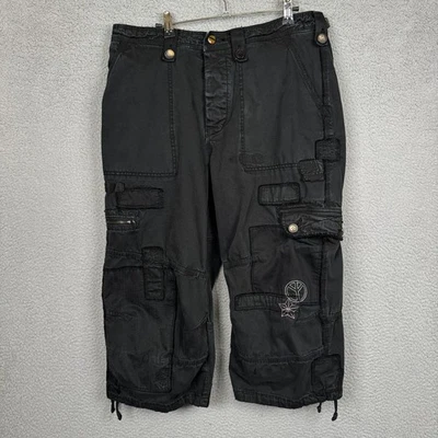 Pantalones Cortos Largos Triple Five Soul Para Hombre 34 Negro Carga Patinador Gótico Suelto Grunge Y2K Foto 1 de 4