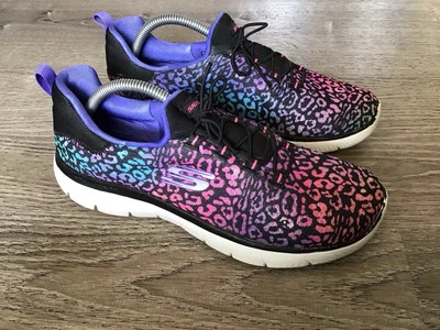 Skechers Womens Size 8.5 Flex Appeal 149533 Wild N' Out Rainbow Leopard Sneaker - Image 1 of 4