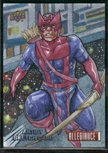 2023 UD Marvel Allegiance Secret Wars - Hawkeye - Sketch by Leon Braojos 1/1 - Picture 1 of 2