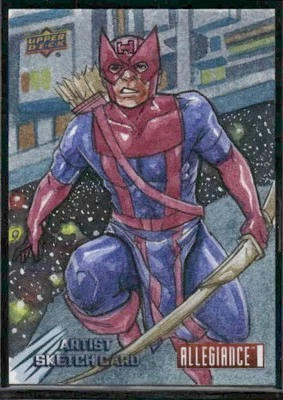 2023 UD Marvel Allegiance Secret Wars - Hawkeye - Sketch by Leon Braojos 1/1 - Image 1 of 2