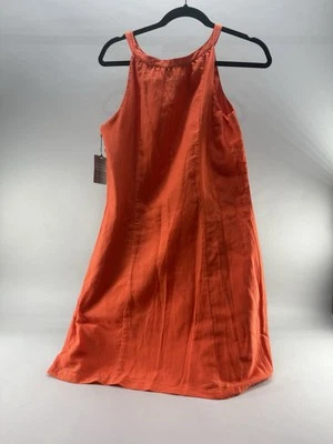 橙色无袖夏季连衣裙及膝烹饪婚礼足球派对全新带标签 — 第 1/4 张图片