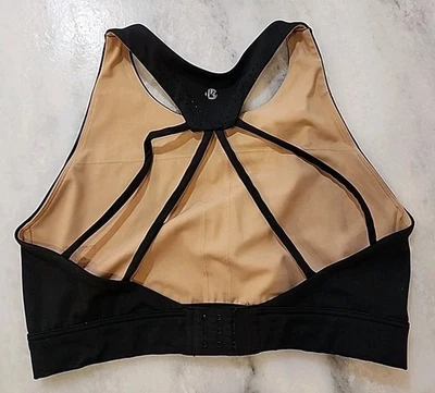 BuffBunny Sports Bra Crisscross Straps Size L Black Workout Athletic Yoga  - Image 1 of 4