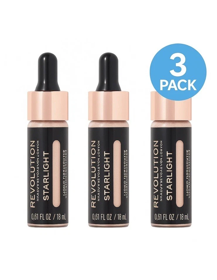 Revolution Liquid Highlighter Starlight 0.61oz – 3 Pack – New - Image 1 of 1