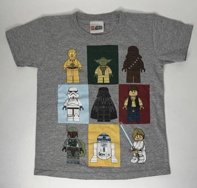 Vintage Y2K Authentic Lego Star Wars Characters T Shirt Grey Youth 4 / 4T - Image 1 of 3