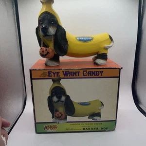 Figura de perro plátano de Halloween, perro salchicha, ojo quiere caramelo, barril de galletas - Imagen 1 de 10
