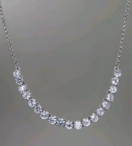 NWT Lia Sophia "Sugarcane" Silver Tone w/ Total CZ wt. 4.75ct. Necklace 17-20" - Picture 1 of 11