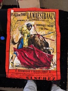 50er Jahre Mexikanischer Stierkampf Poster Schal El Cordobes Matador rot - Bild 1 von 3