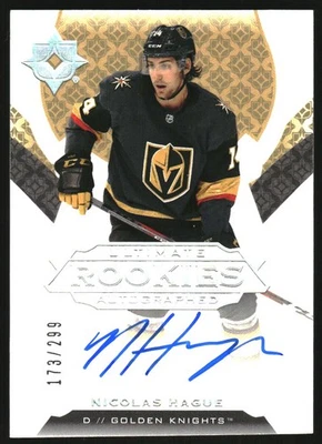 2019-20 Ultimate Collection #182 Nicolas Hague Rookie Autograph /299 - Image 1 of 2