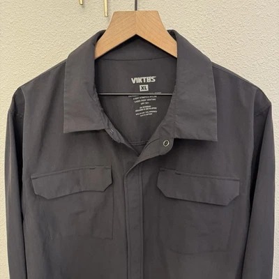Viktos Patrolux LS Tactical Shirt Men's XL Black Vented Hidden Snap Nylon - Image 1 of 4