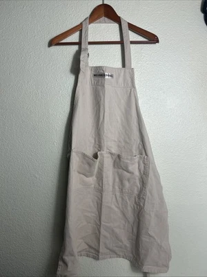 William Sonoma 米色棉质烹饪厨房口袋围裙均码 — 第 1/4 张图片
