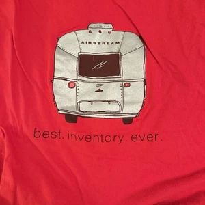 Airstream Trailer “Best Inventory Ever” SIZE SMALL  Red Cotton No Label - Picture 1 of 5