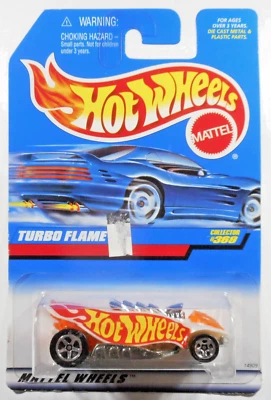 Hot Wheels 1997 White Turbo Flame #369 con gráficos - Sin usar, en caja Foto 1 de 4