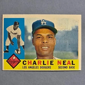 1960 Topps Baseball #155 Charlie Neal - Dodgers - NM High Grade - Picture 1 of 2