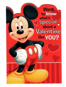 Mickey Mouse Valentine's Day Greeting Card, 6.25", Mailable, Hallmark, Disney - Picture 1 of 3