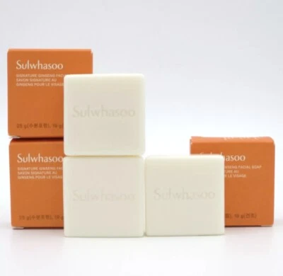 Jabón facial de ginseng Sulwhasoo Signature 25 g x 3ea calmante cremoso K-Beauty Foto 1 de 4