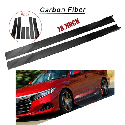 Side Skirt Extension Lip Body Kits Carbon Fiber Painted For Honda Accord 2000-21 Foto 1 de 4