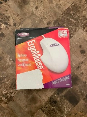 Nuevo ratón Belkin Ergomouse blanco con cable F8E203 con adaptador serie PS/2 Foto 1 de 4