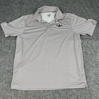 Camisa polo de golf Ahead Price Cutter Pro Am para hombre grande blanca y roja geométrica Foto 1 de 4