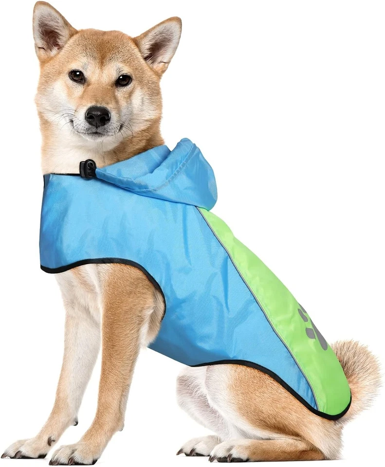 CHUBASQUERO IMPERMEABLE PARA MASCOTAS PERROS CON PANEL DE ALTA VISIBILIDAD AJUSTABLE BIEN HECHO SELECCIONAR TALLA Foto 1 de 4