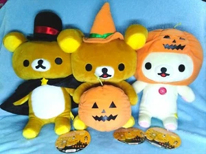 Juego de 3 muñecas de felpa Rilakkuma Korilakkuma Halloween San X talla grande 12""-14 - Imagen 1 de 12