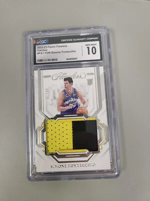2022-23 Panini Flawless Patches Simone Fontecchio #/20 CGC 10 GEM MINT - Image 1 of 2