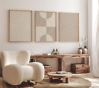 Set Of 3 Geometric Abstract Wall Art, Minimalist Prints, Abstract Home Decor
