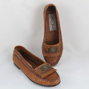 Mocasines Niña PACO JAEN Vintage Calzado Piel marron Artesanal Años 70 NUEVOS - Imagen 1 de 6