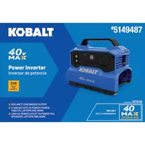 KOBALT Gen4 300-Watts Portable Power Inverter W/3 USB Outlets &120 AC Outlet-NEW - Picture 1 of 13