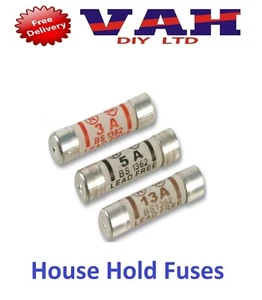 3A 5A 10A 13A Fusible Cartucho Doméstico Enchufe Red Doméstica 3 5 10 13 Amp Fusibles - Imagen 1 de 10