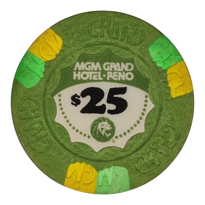 MGM Grand Casino Reno Nevada $25 Chip 1983 4 - Image 1 of 2