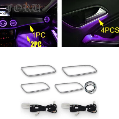 Ventilación de aire Luz ambiental LED Aplicación de 64 colores para Mercedes-Benz W117 Clase CLA Tapicería Foto 1 de 4