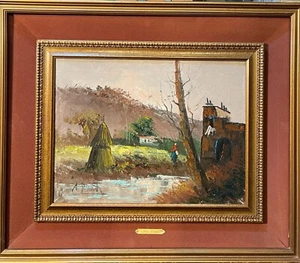 Dipinto olio su tela, Scena rurale, Aldo Pironti, XX secolo - Imagen 1 de 7