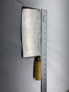 Vintage Dexter Asian Meat Cleaver Knife 8" Blade Wood Handle Southbridge Mass. - Picture 1 of 7
