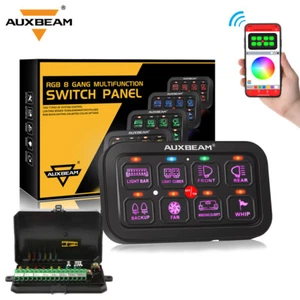 RGB 8 Gang Switch Panel Car Light Auxiliary Control System APP Control AUXBEAM - Picture 1 of 12