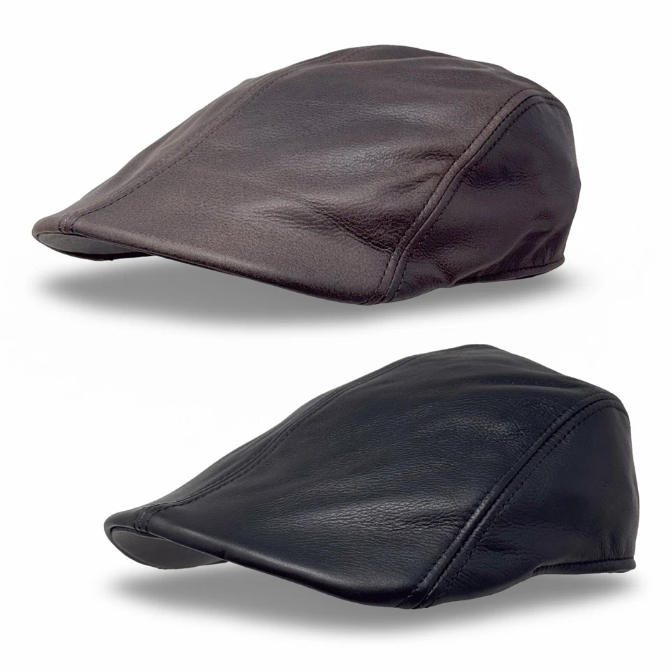 Men's slider hat flat cap hat real leather leather hat cap peaked cap - Image 1 of 1