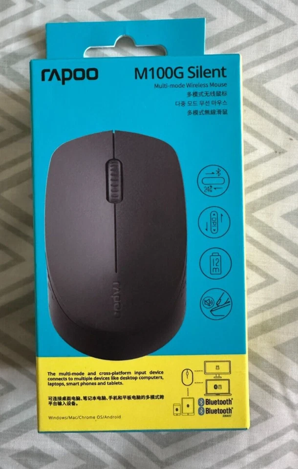 Rapoo M100 Multi Mode Wireless Mouse Optical Sensor Nano - Image 1 of 1