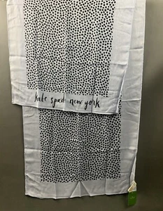 Kate Spade Greyish Lady Blue NEW YORK Polka Dot Oblong Scarf - Picture 1 of 7