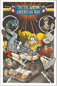 TRUTH JUSTIN & THE AMERICAN WAY VOL 1 IMAGEN 2007 SOFTCVR GN TPB HÉROE HUMOR NUEVO - Imagen 1 de 1