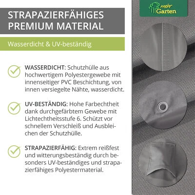 MEHR GARTEN Premium Schutzhülle für Gartentisch Rechteckig