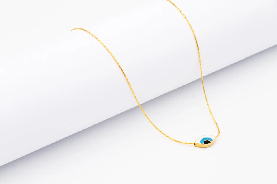 Gold Plated Evil Eye Necklace Women - Image 1 of 1