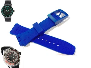 Cinturino cinturino silicone gomma blu 21mm bracciale suuk400 STORMY (adatto) Swatch - Foto 1 di 3