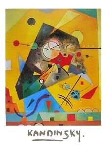 Kandinsky Poster Kunstdruck Bild  Gelb Rot Blau 60x80 cm