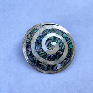 Colgante, prendedor/broche con incrustación de abulón de México de plata de ley 925 - Imagen 1 de 2