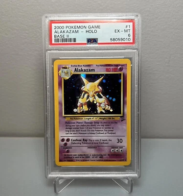 1999 Pokemon Game Alakazam Base-Set 2 Holo #1 PSA 6 EX-MT - Image 1 of 4