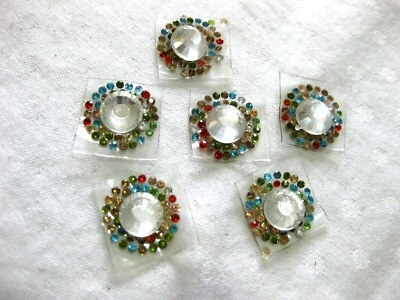 15 Applikationen zum Aufbügeln,Hotfix Strass Bügelbild, rund, ca.18mm   BB42E - Bild 1 von 4