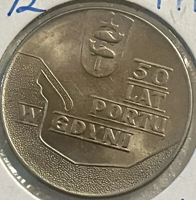 OLD COMMEMORATIVE COIN OF POLAND - 50 YEAR ANNIVERSARY OF GDYNIA SEAPORT UNC - Image 1 of 2