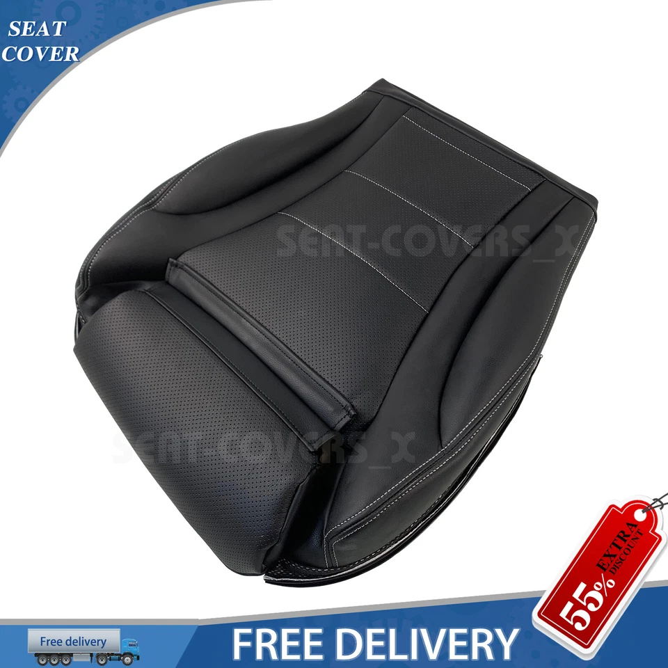 Fit 2015 to 2021 Mercedes C300 Sedan Driver Bottom Leather Seat Cover In Black Foto 1 de 4