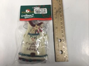 Vtg Kurt Adler COOKIES FOR SANTA Apron Christmas Ornament MIP - Picture 1 of 3