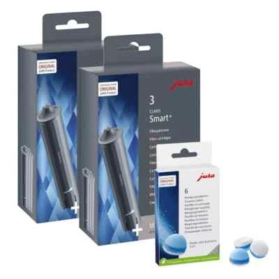 2x JURA Claris Smart+ Filter 24233 3er SET + 6 Reinigungstabletten 24225 NEU